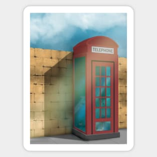 Phone booth aquarium Sticker